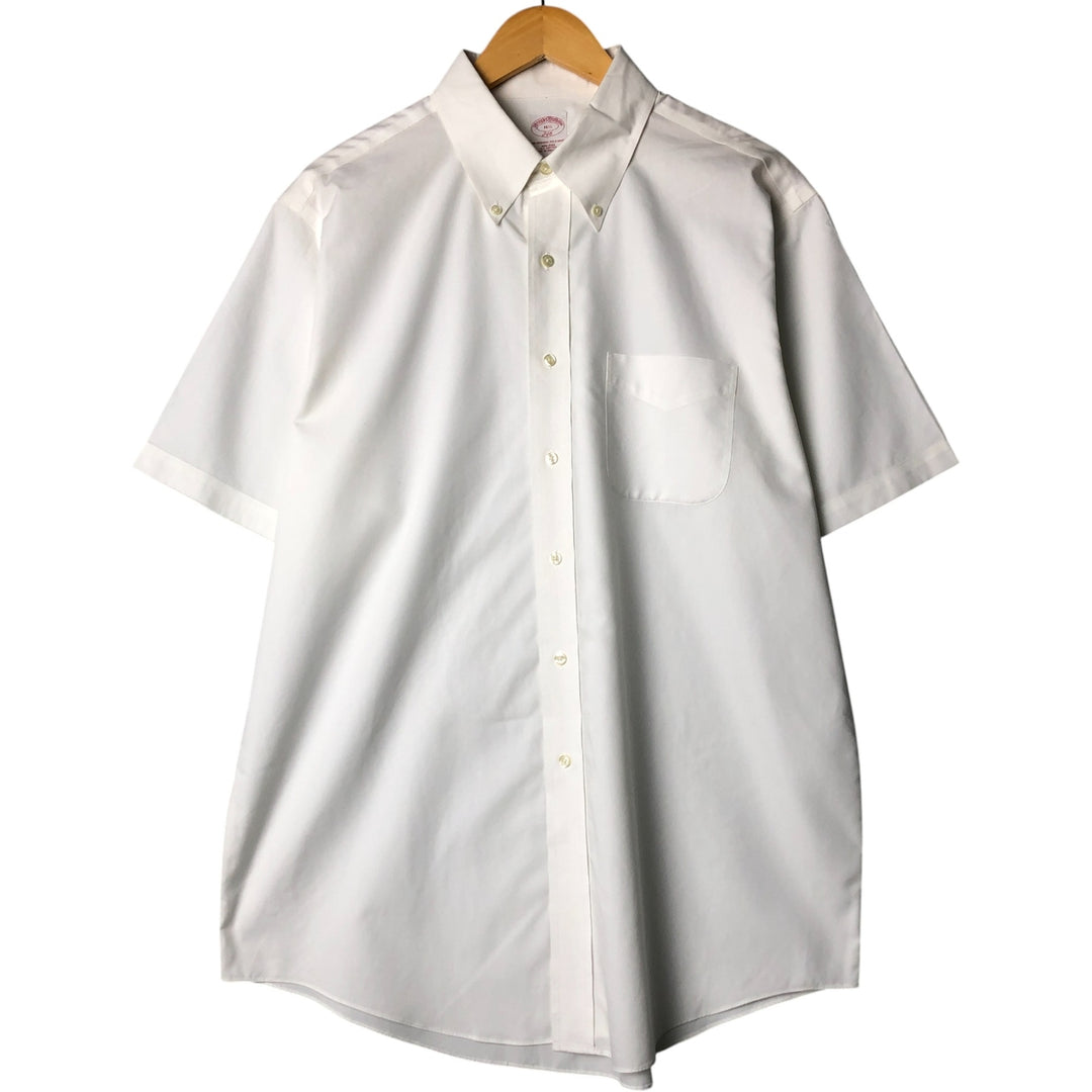 Brooks Brothers 346 short sleeve button-down shirt, men's size L cotton white type Vintage Second Hand
