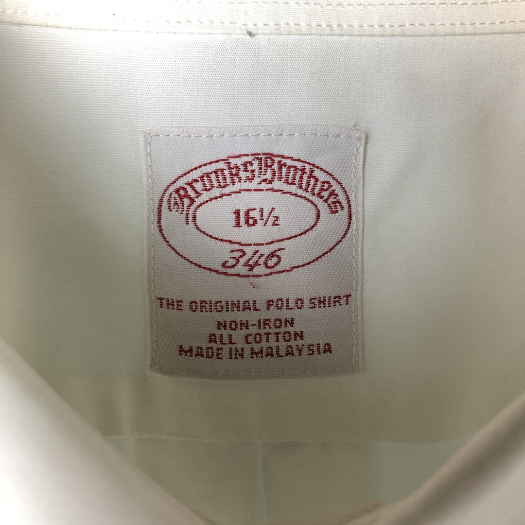 Brooks Brothers 346 short sleeve button-down shirt, men's size L cotton white type Vintage Second Hand