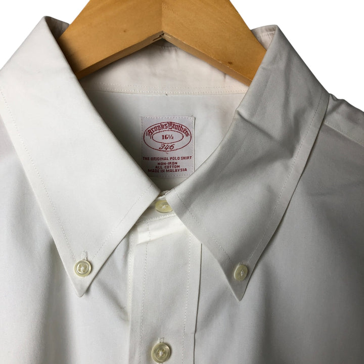 Brooks Brothers 346 short sleeve button-down shirt, men's size L cotton white type Vintage Second Hand