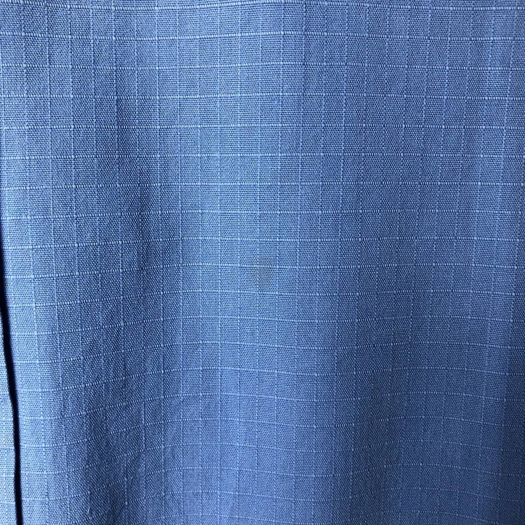 Vintage 80s-90'S Eddie Bauer ripstop short-sleeve cotton shirt, men's size L cotton blue type Vintage Second Hand