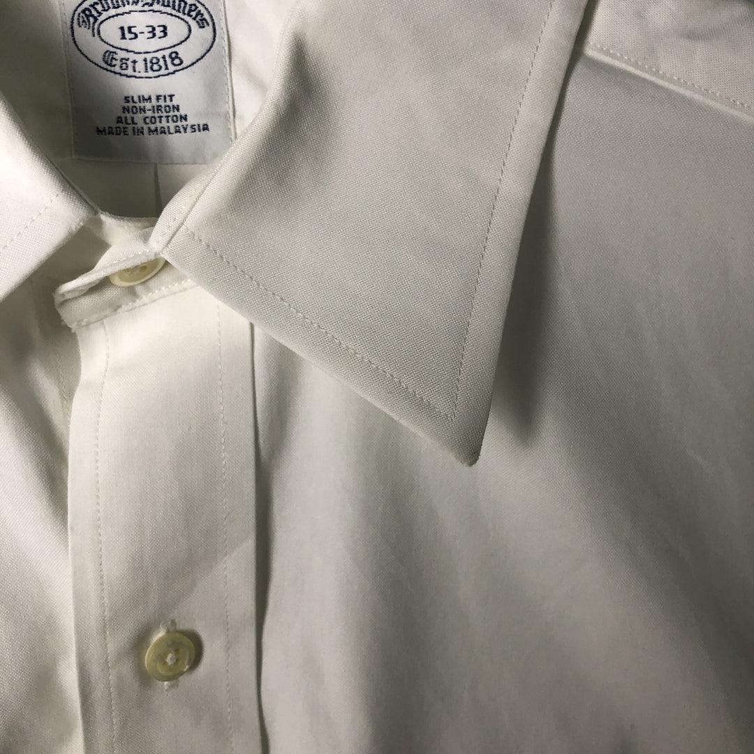 Brooks Brothers Est.1818 Long Sleeve Cotton Shirt, Men's Medium cotton white type Vintage Second Hand