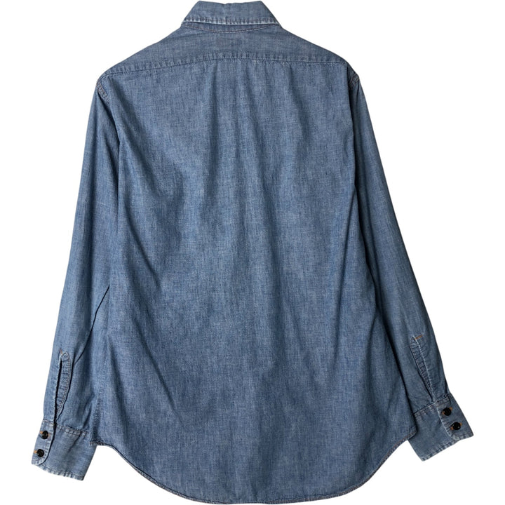 Levi's Orange Tab Long Sleeve Chambray Shirt, Men's Size Medium unclear blue type Vintage Second Hand