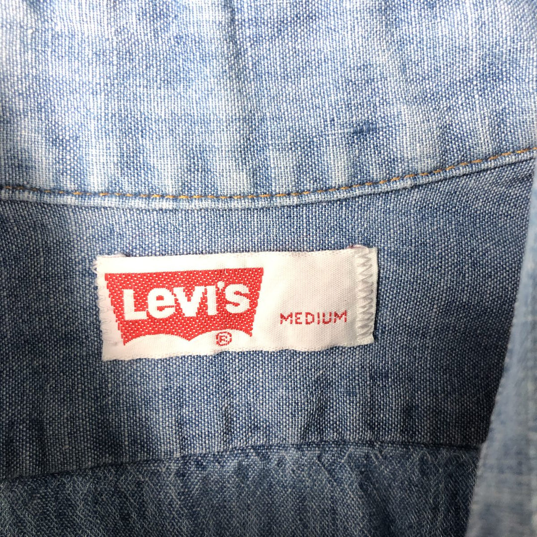 Levi's Orange Tab Long Sleeve Chambray Shirt, Men's Size Medium unclear blue type Vintage Second Hand