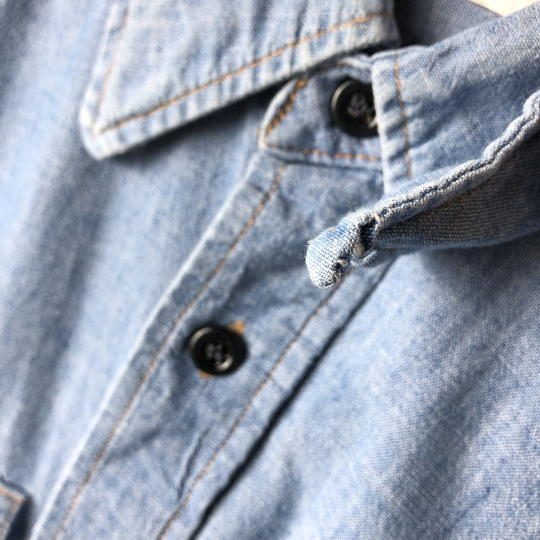 Levi's Orange Tab Long Sleeve Chambray Shirt, Men's Size Medium unclear blue type Vintage Second Hand