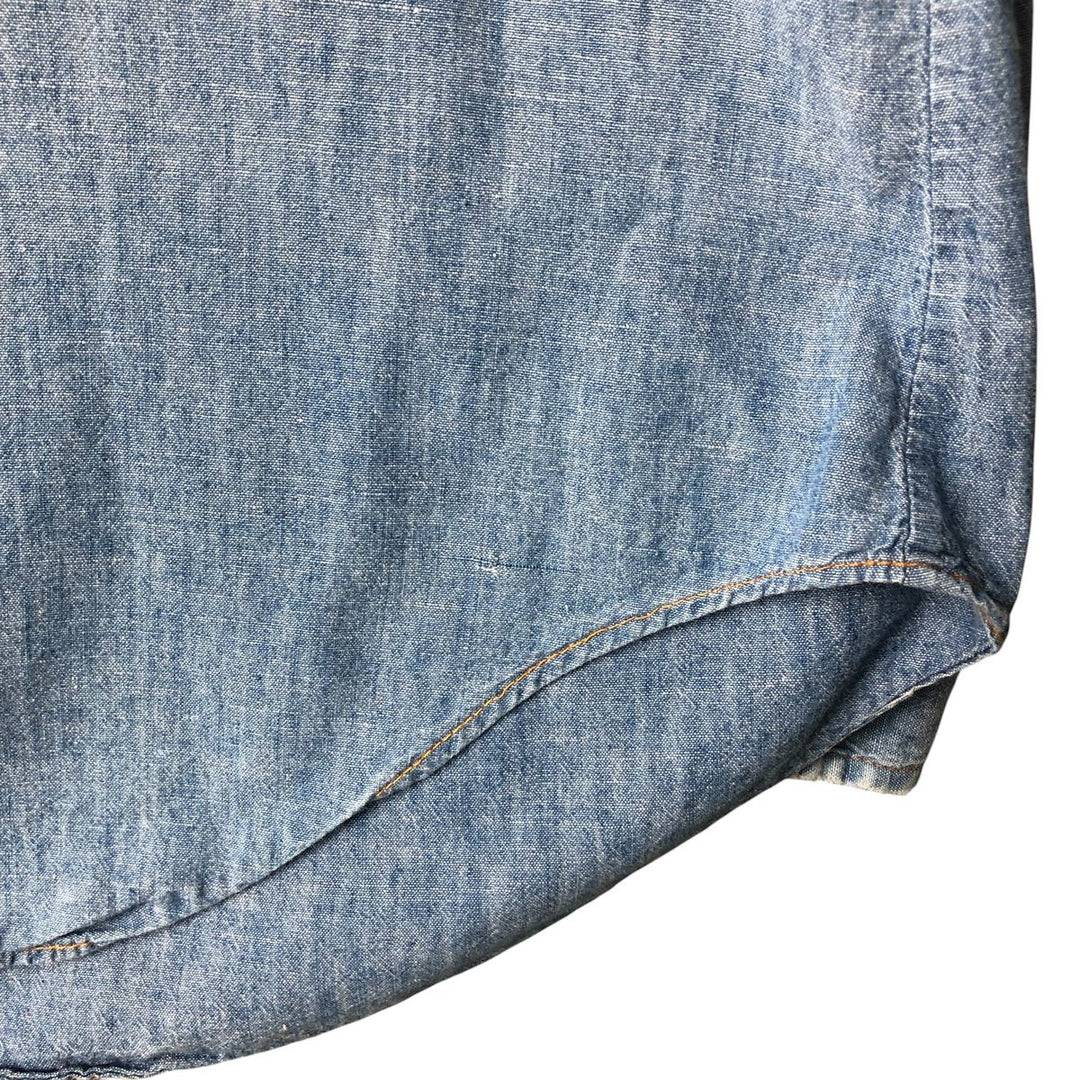 Levi's Orange Tab Long Sleeve Chambray Shirt, Men's Size Medium unclear blue type Vintage Second Hand