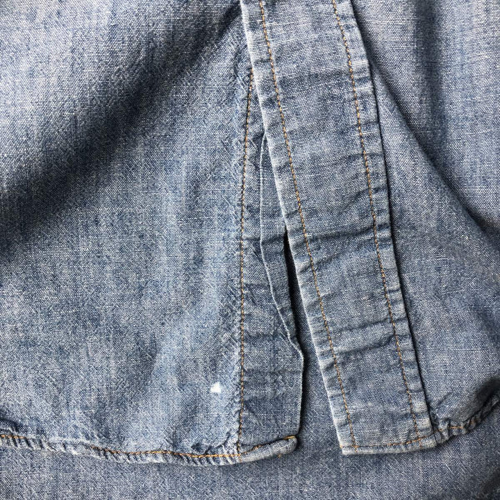 Levi's Orange Tab Long Sleeve Chambray Shirt, Men's Size Medium unclear blue type Vintage Second Hand