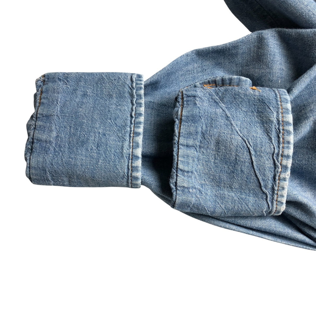 Levi's Orange Tab Long Sleeve Chambray Shirt, Men's Size Medium unclear blue type Vintage Second Hand