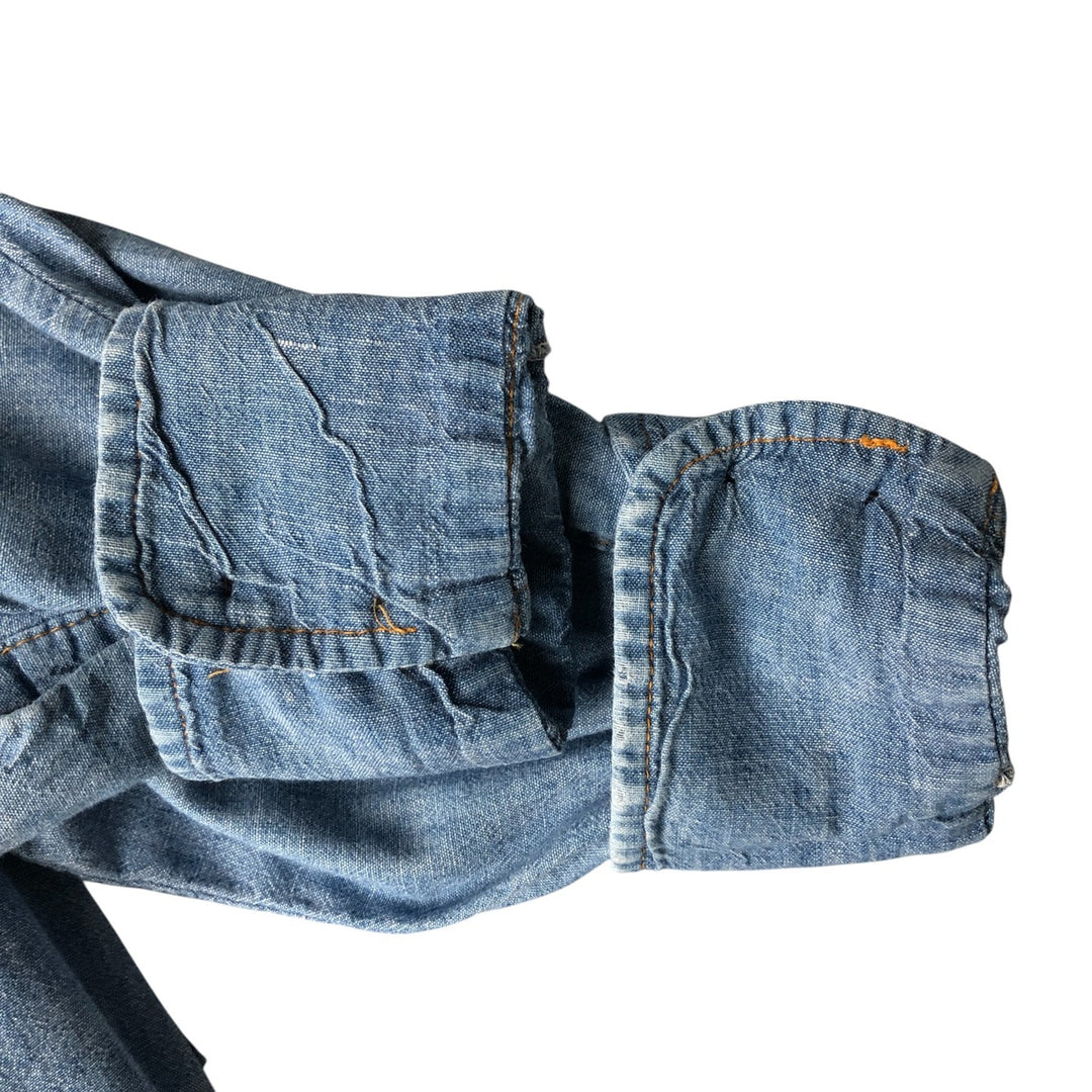 Levi's Orange Tab Long Sleeve Chambray Shirt, Men's Size Medium unclear blue type Vintage Second Hand