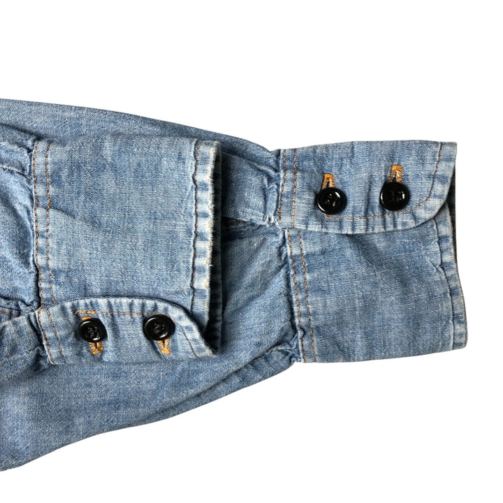 Levi's Orange Tab Long Sleeve Chambray Shirt, Men's Size Medium unclear blue type Vintage Second Hand