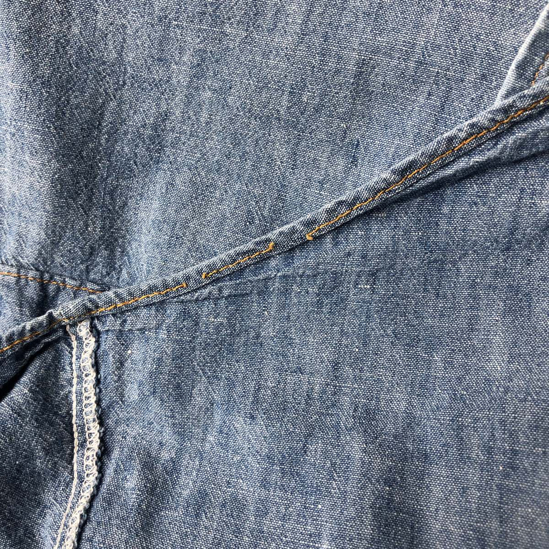 Levi's Orange Tab Long Sleeve Chambray Shirt, Men's Size Medium unclear blue type Vintage Second Hand