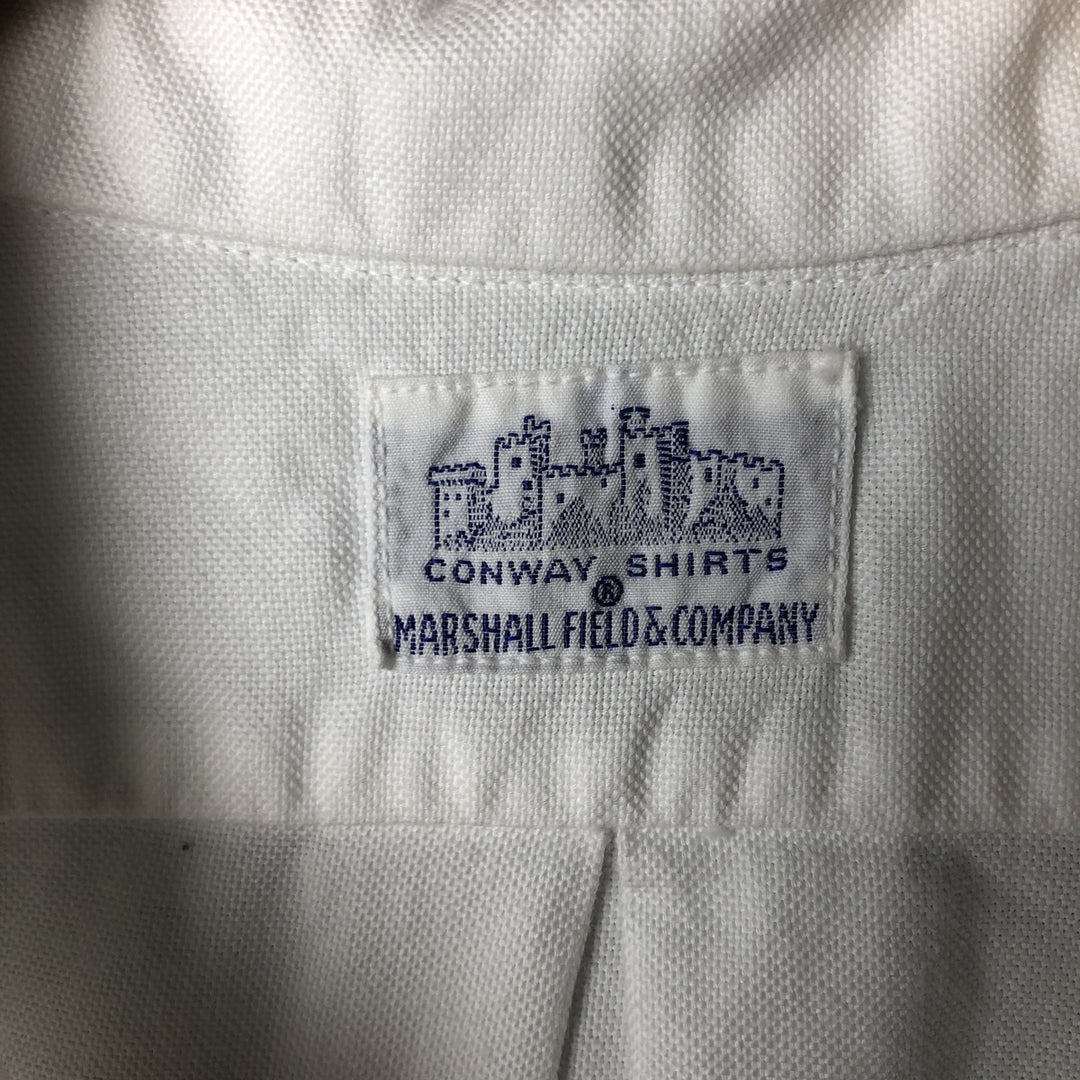 Vintage 1960'S MARSHALL FIELD & COMPANY CONWAY SHIRTS, tab collar, long sleeve cotton shirt, made in the USA, men's size M. unclear white type Vintage Second Hand