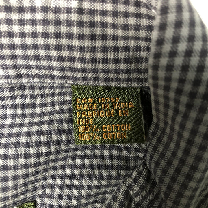 Vintage 90s-00'S Timberland long-sleeved button-down check shirt, men's size L cotton navy blue type Vintage Second Hand