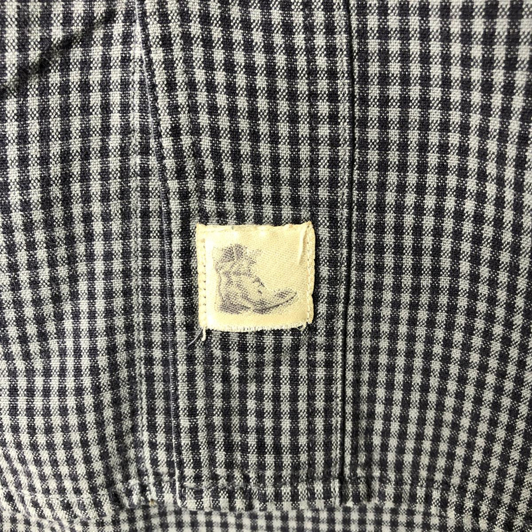Vintage 90s-00'S Timberland long-sleeved button-down check shirt, men's size L cotton navy blue type Vintage Second Hand