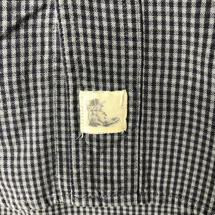 Vintage 90s-00'S Timberland long-sleeved button-down check shirt, men's size L cotton navy blue type Vintage Second Hand