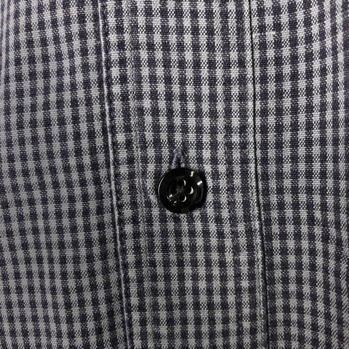 Vintage 90s-00'S Timberland long-sleeved button-down check shirt, men's size L cotton navy blue type Vintage Second Hand