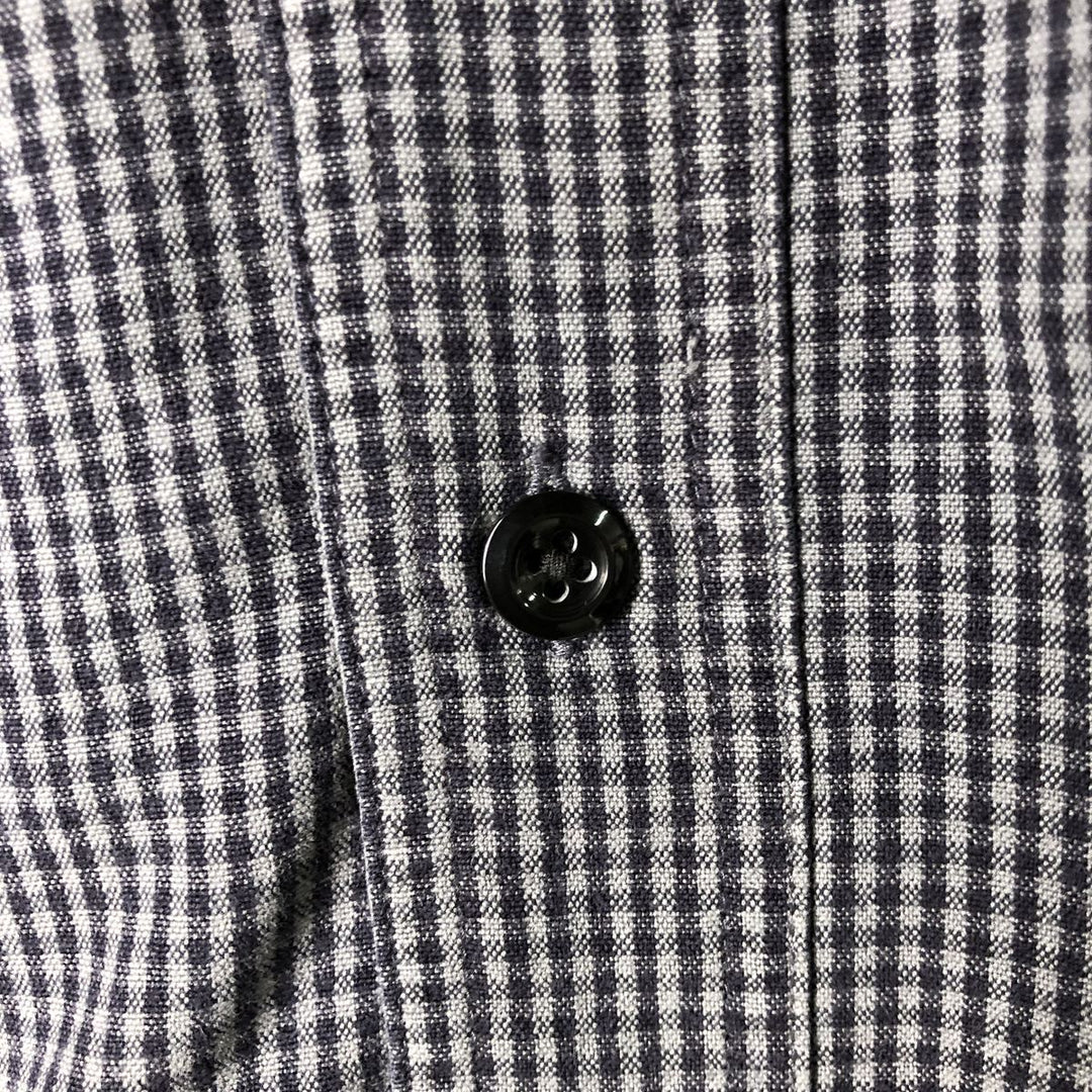 Vintage 90s-00'S Timberland long-sleeved button-down check shirt, men's size L cotton navy blue type Vintage Second Hand