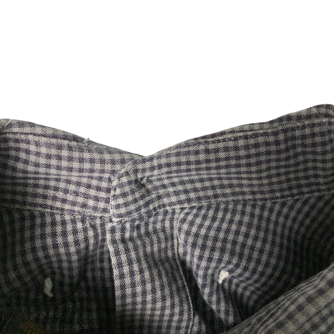 Vintage 90s-00'S Timberland long-sleeved button-down check shirt, men's size L cotton navy blue type Vintage Second Hand