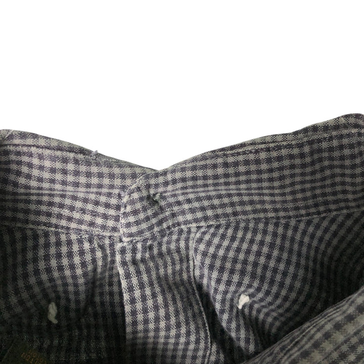 Vintage 90s-00'S Timberland long-sleeved button-down check shirt, men's size L cotton navy blue type Vintage Second Hand