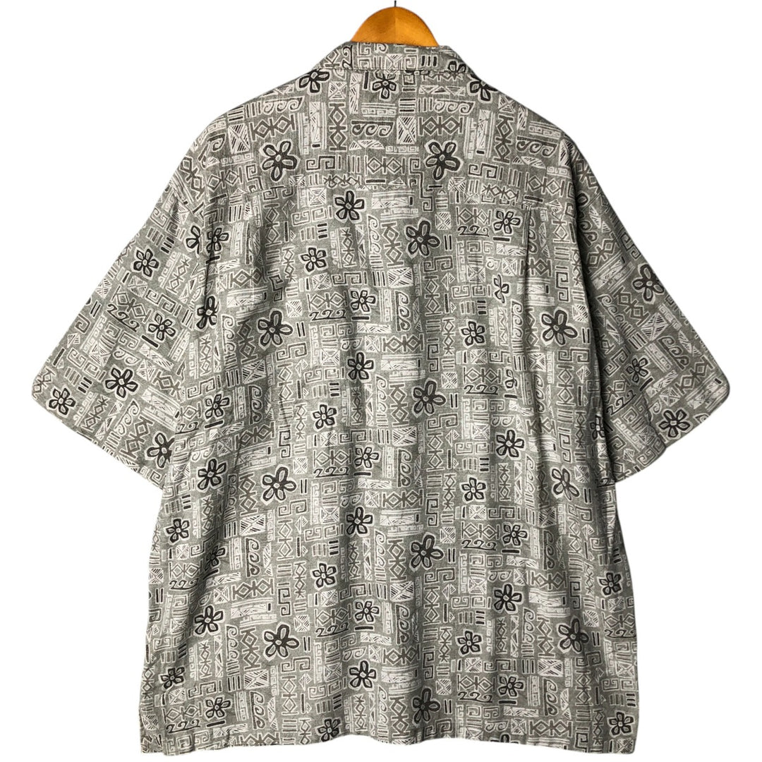90s-00'S Vintage Columbia All-Over Print Open Collar Hawaiian Aloha Shirt, Box Shirt, Men's XL cotton gray type Vintage Second Hand