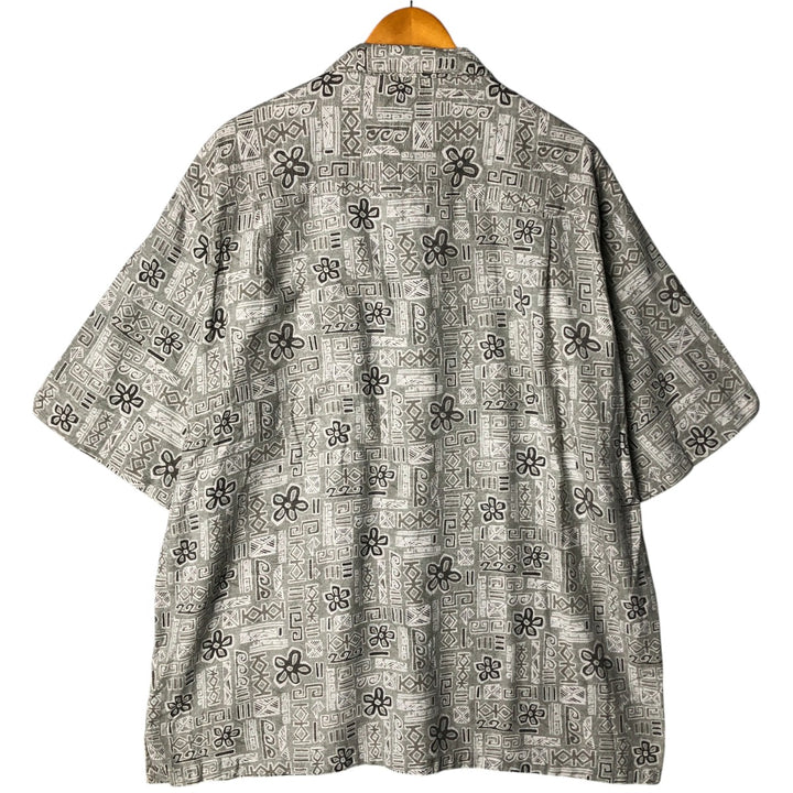 90s-00'S Vintage Columbia All-Over Print Open Collar Hawaiian Aloha Shirt, Box Shirt, Men's XL cotton gray type Vintage Second Hand