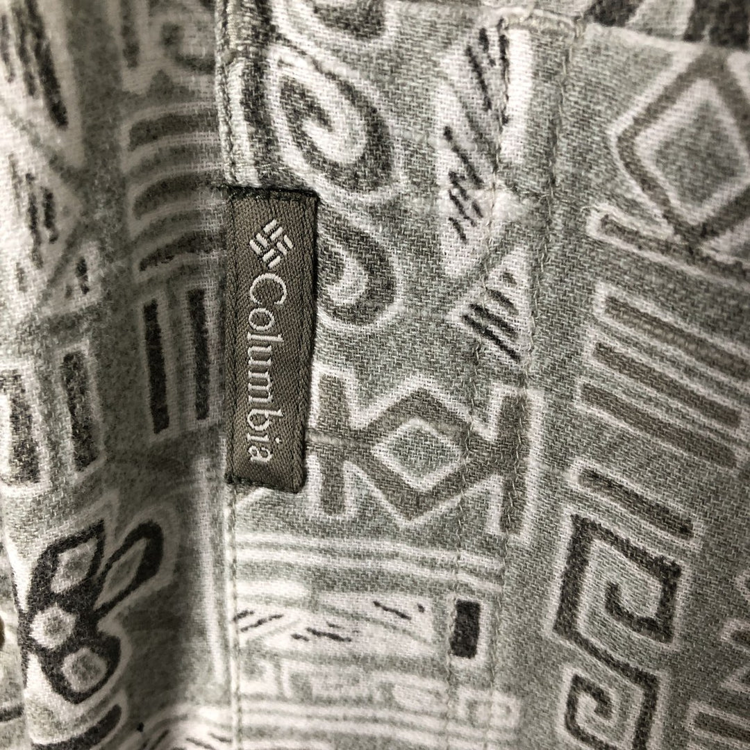 90s-00'S Vintage Columbia All-Over Print Open Collar Hawaiian Aloha Shirt, Box Shirt, Men's XL cotton gray type Vintage Second Hand