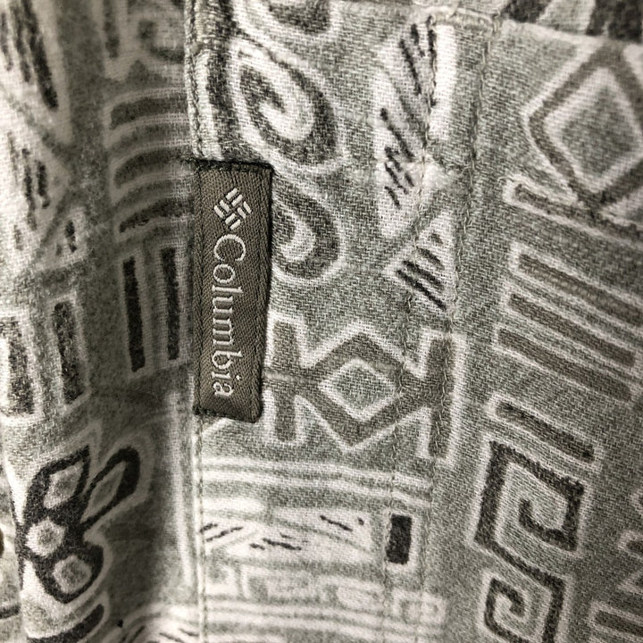 90s-00'S Vintage Columbia All-Over Print Open Collar Hawaiian Aloha Shirt, Box Shirt, Men's XL cotton gray type Vintage Second Hand