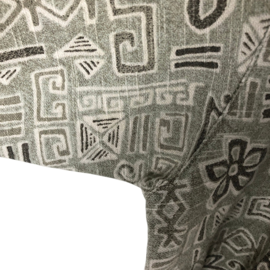 90s-00'S Vintage Columbia All-Over Print Open Collar Hawaiian Aloha Shirt, Box Shirt, Men's XL cotton gray type Vintage Second Hand