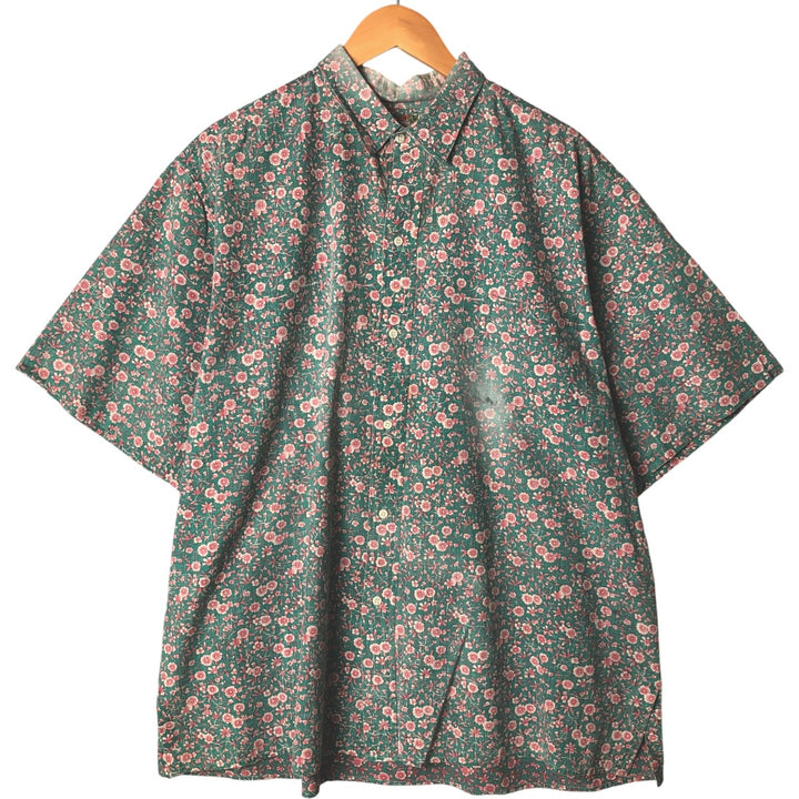 90'S Reyn Spooner All-Over Floral Hawaiian Aloha Shirt, Men's Size XL, Vintage cotton green type Vintage Second Hand