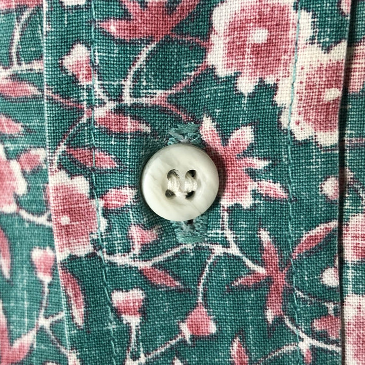 90'S Reyn Spooner All-Over Floral Hawaiian Aloha Shirt, Men's Size XL, Vintage cotton green type Vintage Second Hand