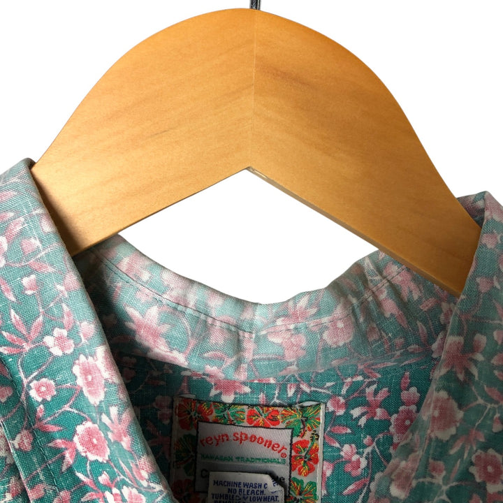 90'S Reyn Spooner All-Over Floral Hawaiian Aloha Shirt, Men's Size XL, Vintage cotton green type Vintage Second Hand