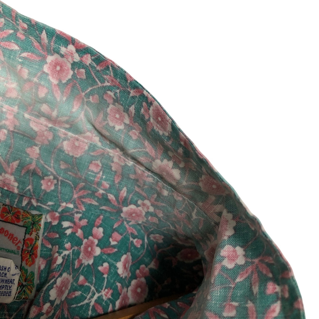 90'S Reyn Spooner All-Over Floral Hawaiian Aloha Shirt, Men's Size XL, Vintage cotton green type Vintage Second Hand