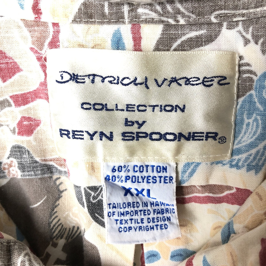 90'S Reyn Spooner Dietrich Varez All-Over Print Button-Down Hawaiian Aloha Shirt, Men's XL, Boxy Shirt cotton Beige type Vintage Second Hand