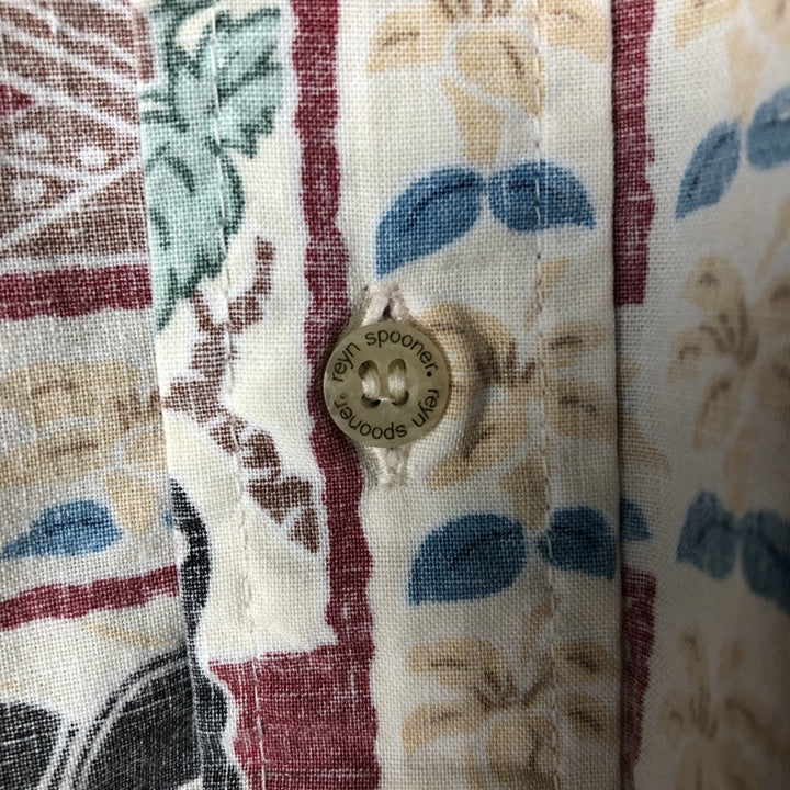 90'S Reyn Spooner Dietrich Varez All-Over Print Button-Down Hawaiian Aloha Shirt, Men's XL, Boxy Shirt cotton Beige type Vintage Second Hand