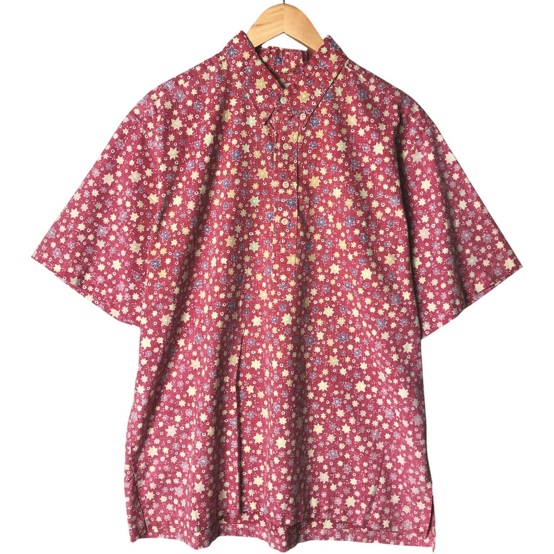 90'S Reyn Spooner Swimsuit Tag Print Button-Down Aloha Shirt, Made in Hawaii, Men's XL, Boxy Shirt, Pullover cotton red type Vintage Second Hand