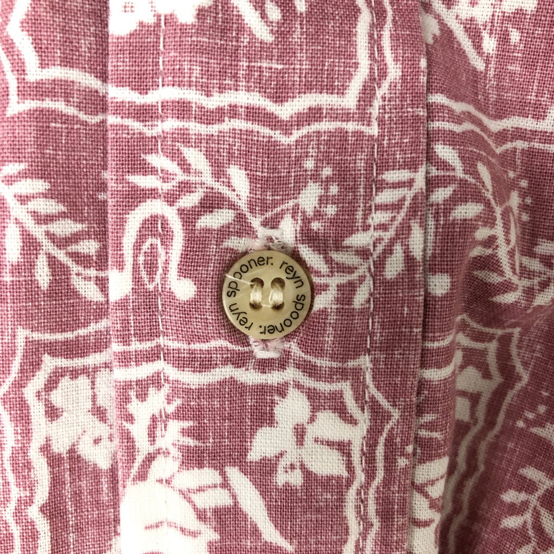 Reyn Spooner Replica Gold Tag All-Over Print Lahaina Sailor Pullover Button-Down Hawaiian Aloha Shirt Box Shirt cotton pink type Vintage Second Hand
