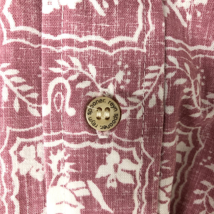 Reyn Spooner Replica Gold Tag All-Over Print Lahaina Sailor Pullover Button-Down Hawaiian Aloha Shirt Box Shirt cotton pink type Vintage Second Hand