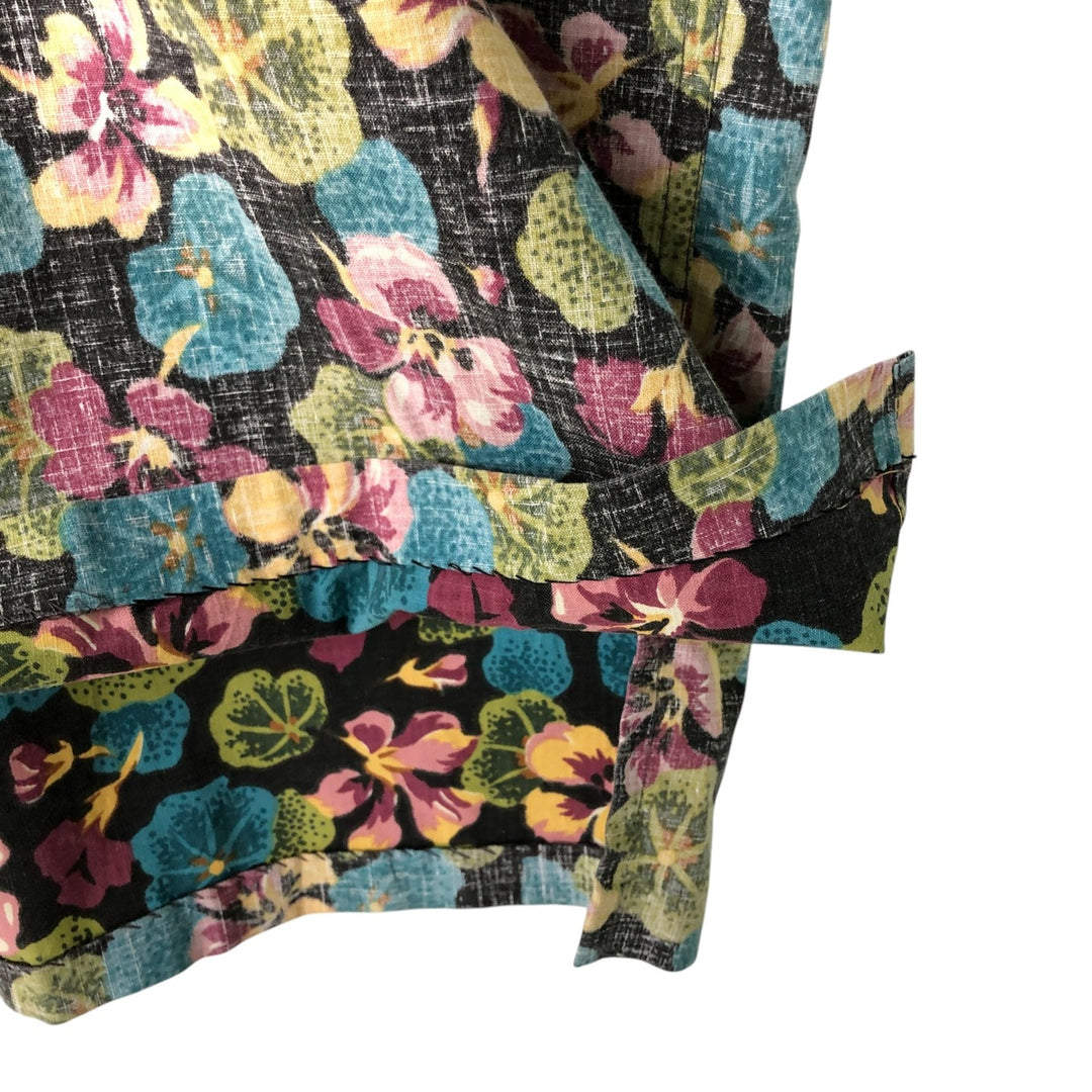 90'S Reyn Spooner all-over print pullover button-down Hawaiian aloha shirt, boxy, men's size S cotton black type Vintage Second Hand