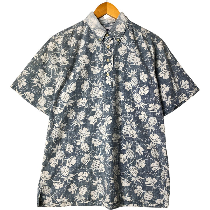 90'S Reyn Spooner Swimsuit Tag All-Over Print Pullover Button-Down Hawaiian Aloha Shirt Box Shirt Men's Medium cotton gray type Vintage Second Hand