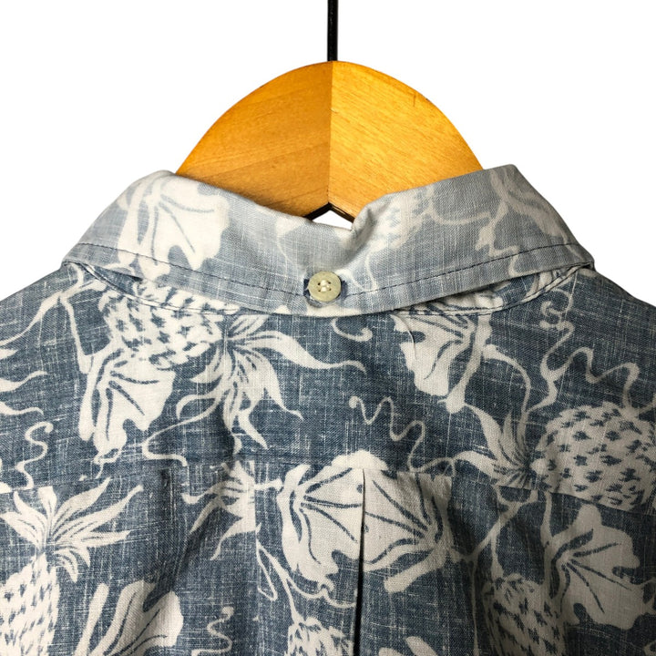90'S Reyn Spooner Swimsuit Tag All-Over Print Pullover Button-Down Hawaiian Aloha Shirt Box Shirt Men's Medium cotton gray type Vintage Second Hand