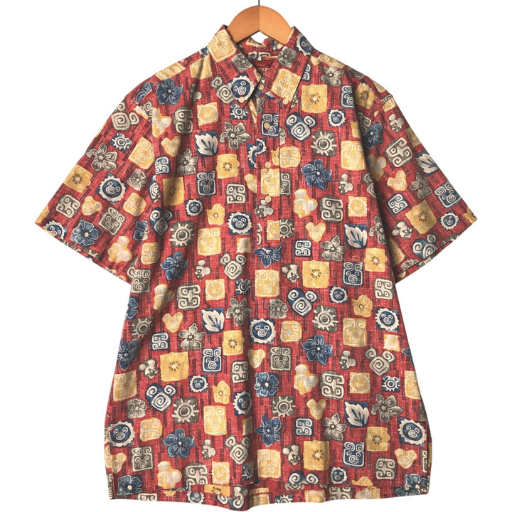 Reyn Spooner Mickey Mouse All-Over Print Pullover Button-Down Hawaiian Aloha Shirt, Boxy Shirt, Men's Medium cotton red type Vintage Second Hand