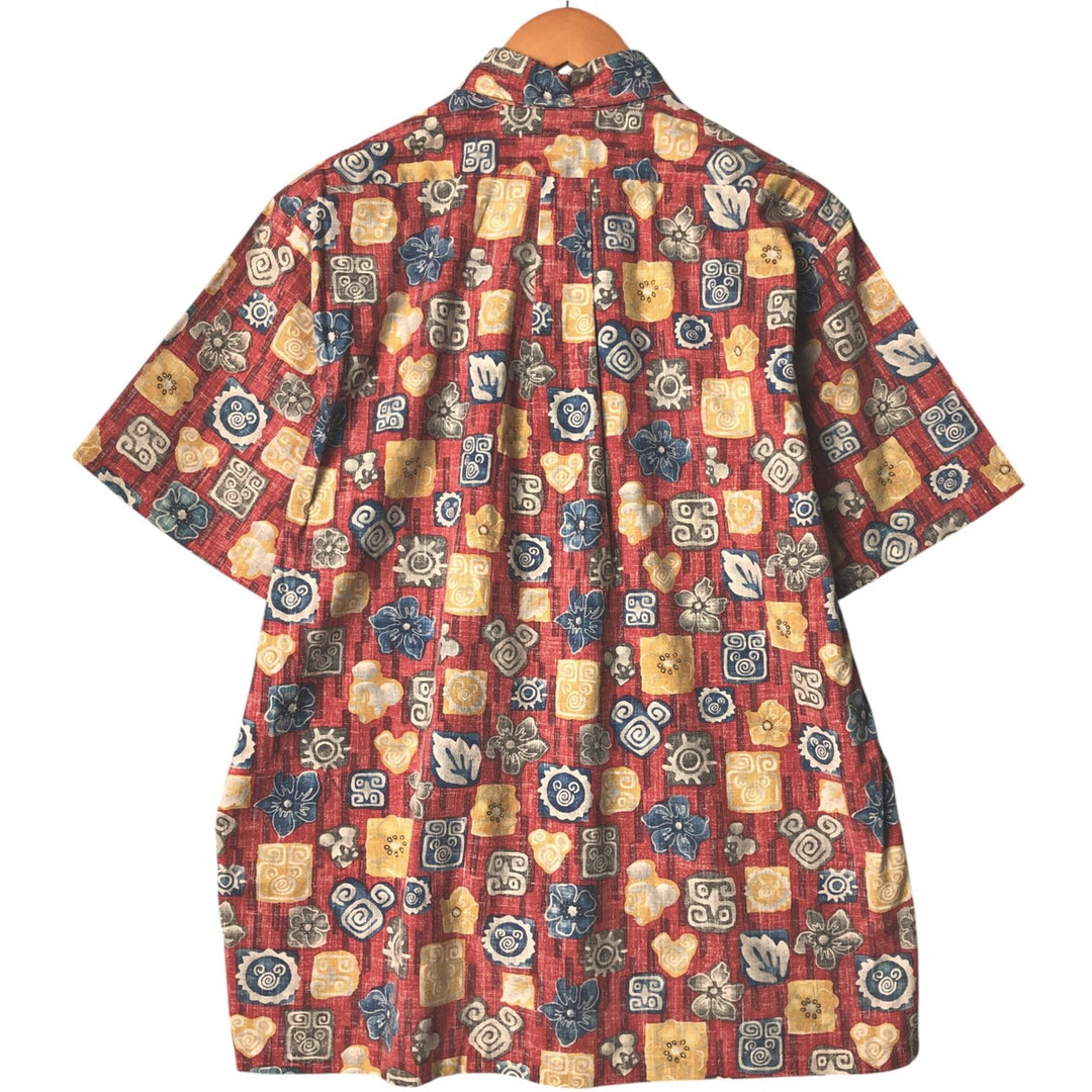 Reyn Spooner Mickey Mouse All-Over Print Pullover Button-Down Hawaiian Aloha Shirt, Boxy Shirt, Men's Medium cotton red type Vintage Second Hand