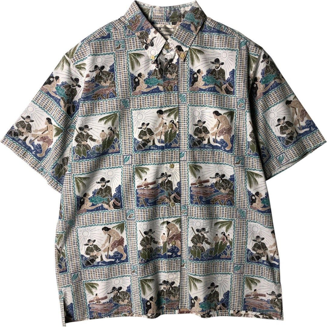 Reyn Spooner Deitrich Ballets All-Over Print Button-Down Hawaiian Aloha Shirt, Men's Size XL cotton white type Vintage Second Hand