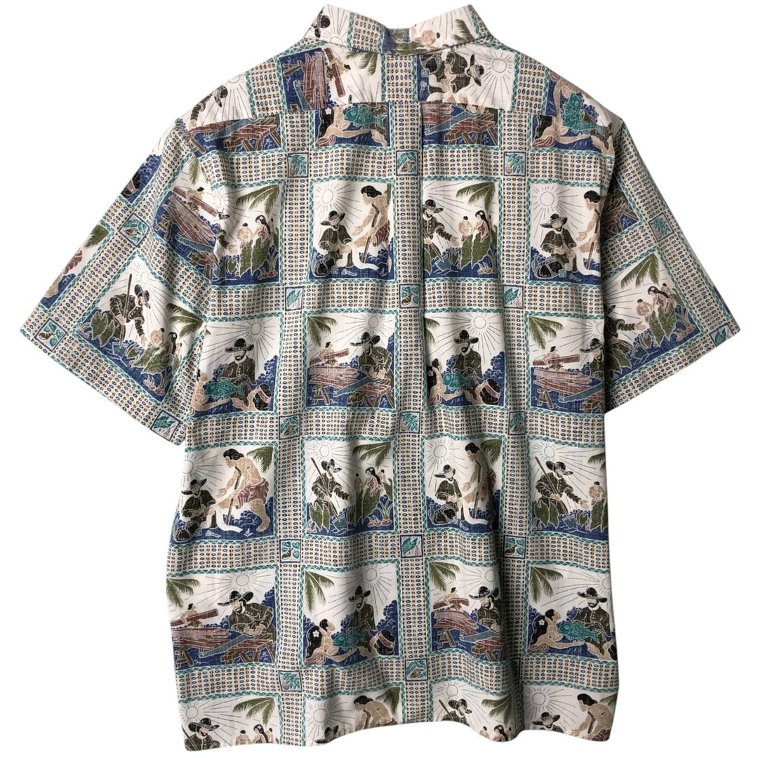 Reyn Spooner Deitrich Ballets All-Over Print Button-Down Hawaiian Aloha Shirt, Men's Size XL cotton white type Vintage Second Hand