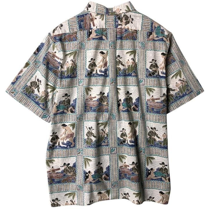 Reyn Spooner Deitrich Ballets All-Over Print Button-Down Hawaiian Aloha Shirt, Men's Size XL cotton white type Vintage Second Hand