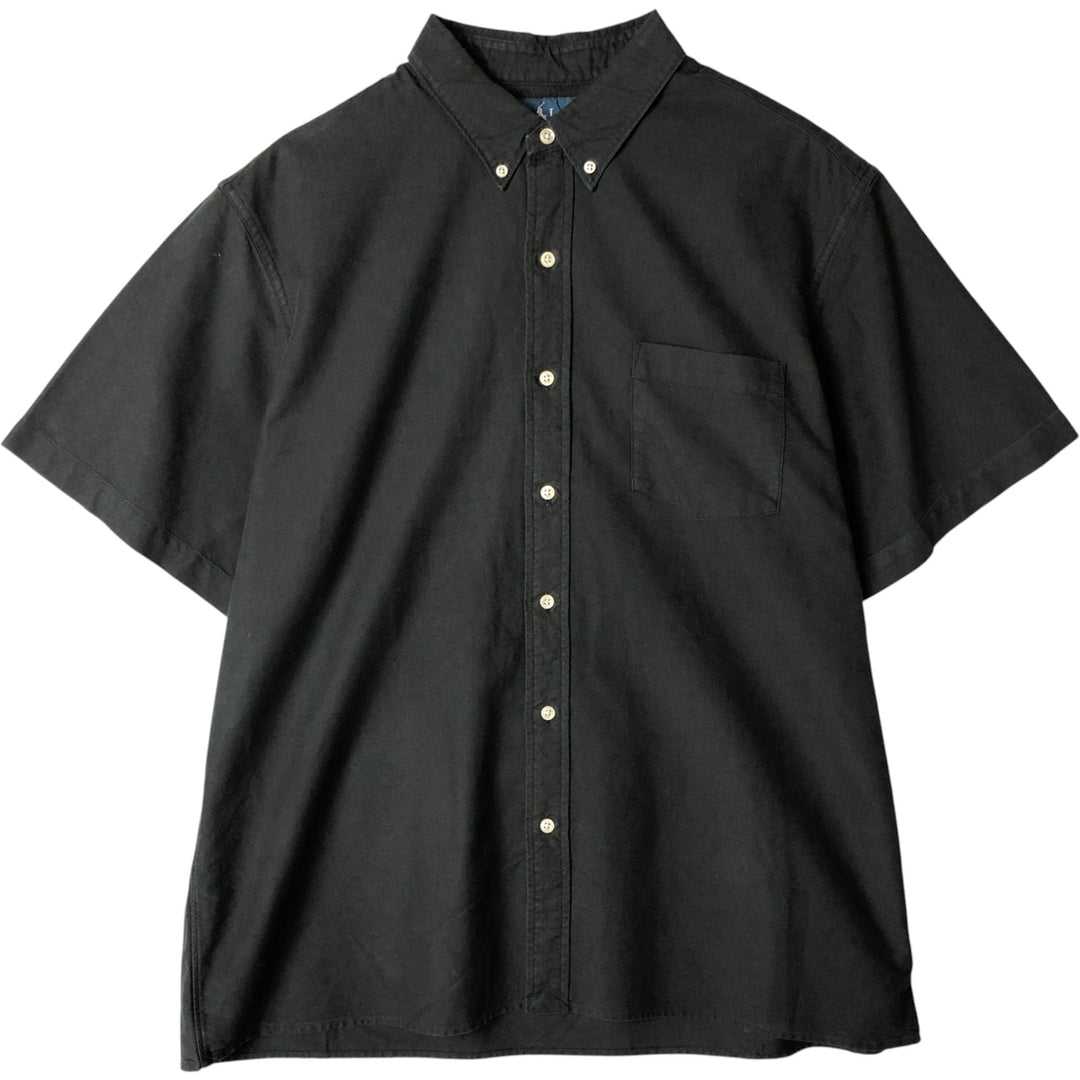 Ralph Lauren short-sleeved button-down shirt, box shirt, men's XL size cotton black type Vintage Second Hand