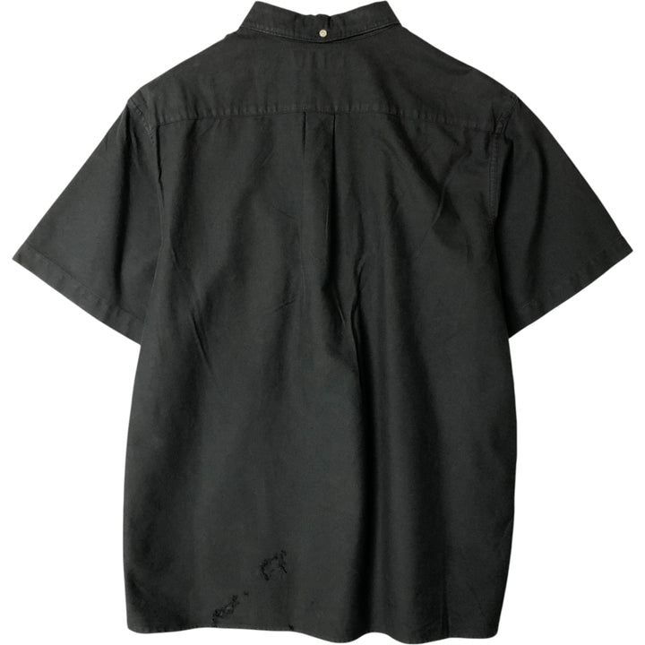 Ralph Lauren short-sleeved button-down shirt, box shirt, men's XL size cotton black type Vintage Second Hand