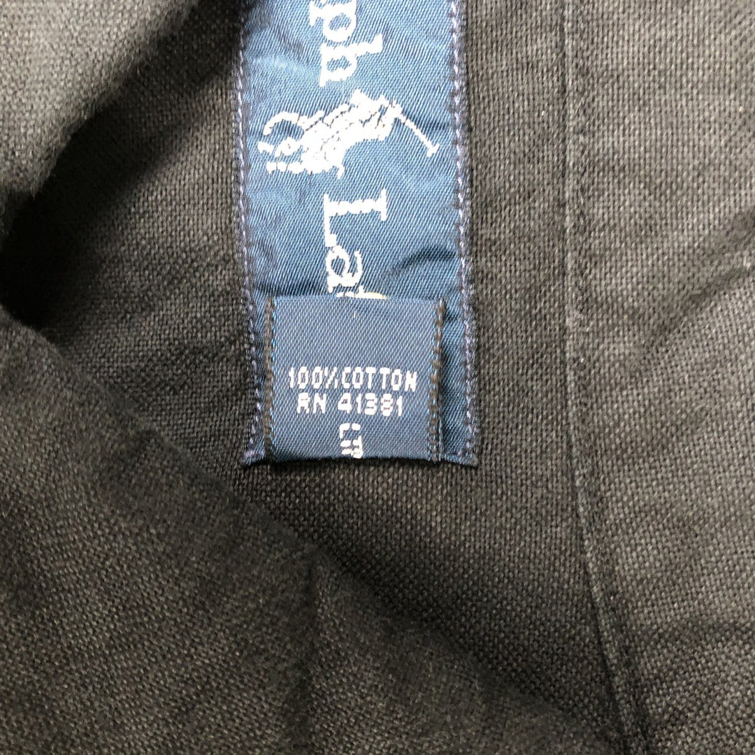 Ralph Lauren short-sleeved button-down shirt, box shirt, men's XL size cotton black type Vintage Second Hand