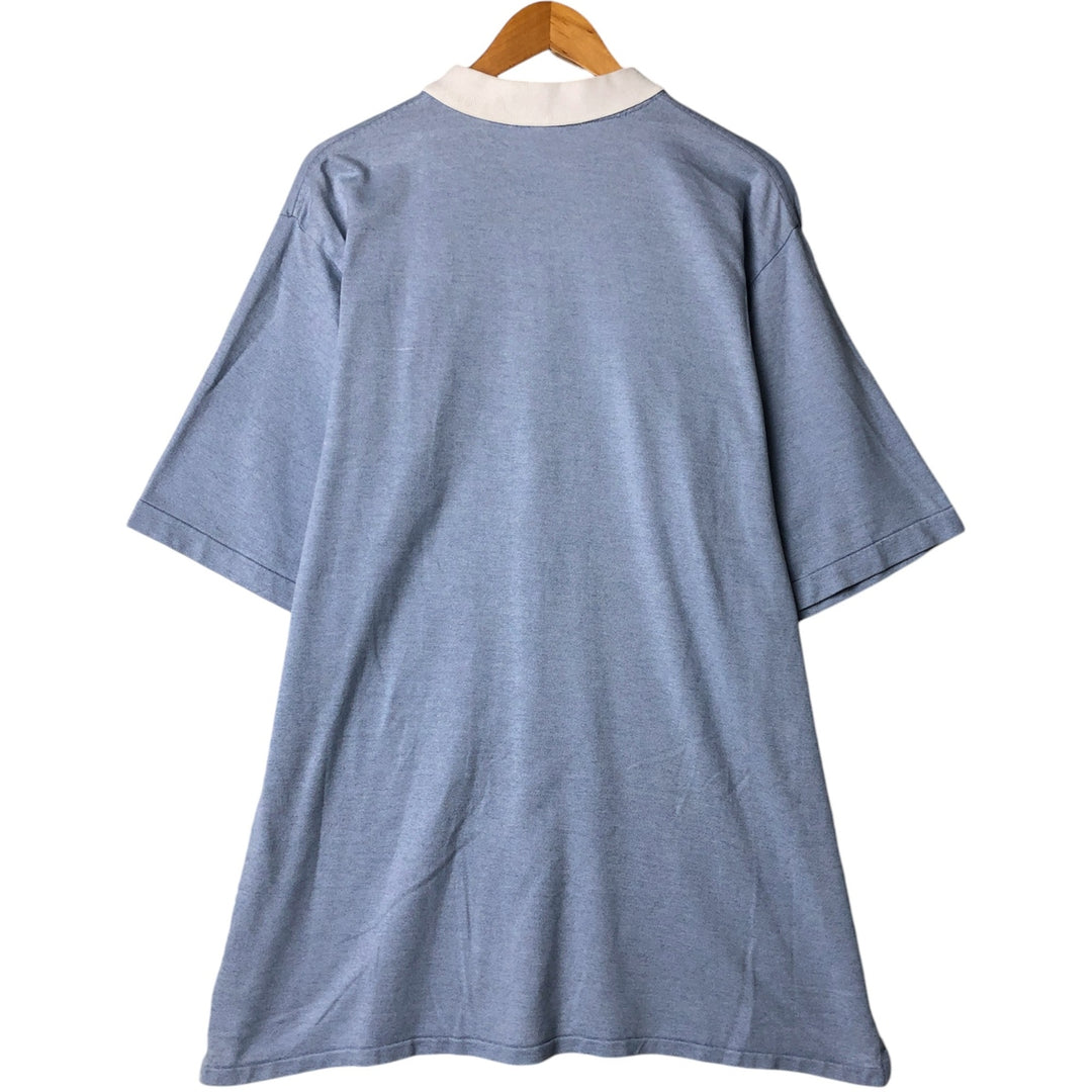 Ralph Lauren POLO GOLF Men's XL Open-Front Short Sleeve Polo Shirt cotton Blue type light blue Vintage Second Hand