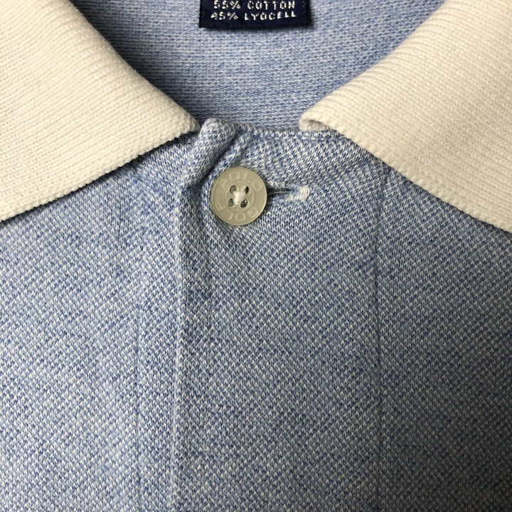 Ralph Lauren POLO GOLF Men's XL Open-Front Short Sleeve Polo Shirt cotton Blue type light blue Vintage Second Hand