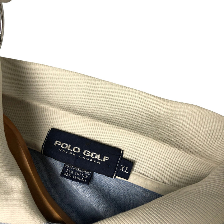 Ralph Lauren POLO GOLF Men's XL Open-Front Short Sleeve Polo Shirt cotton Blue type light blue Vintage Second Hand